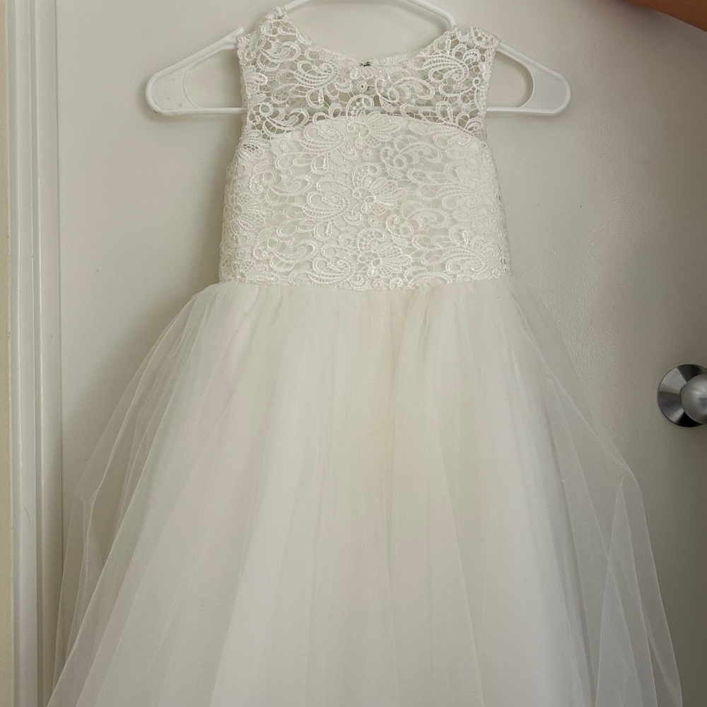 Girls white special occasion dress